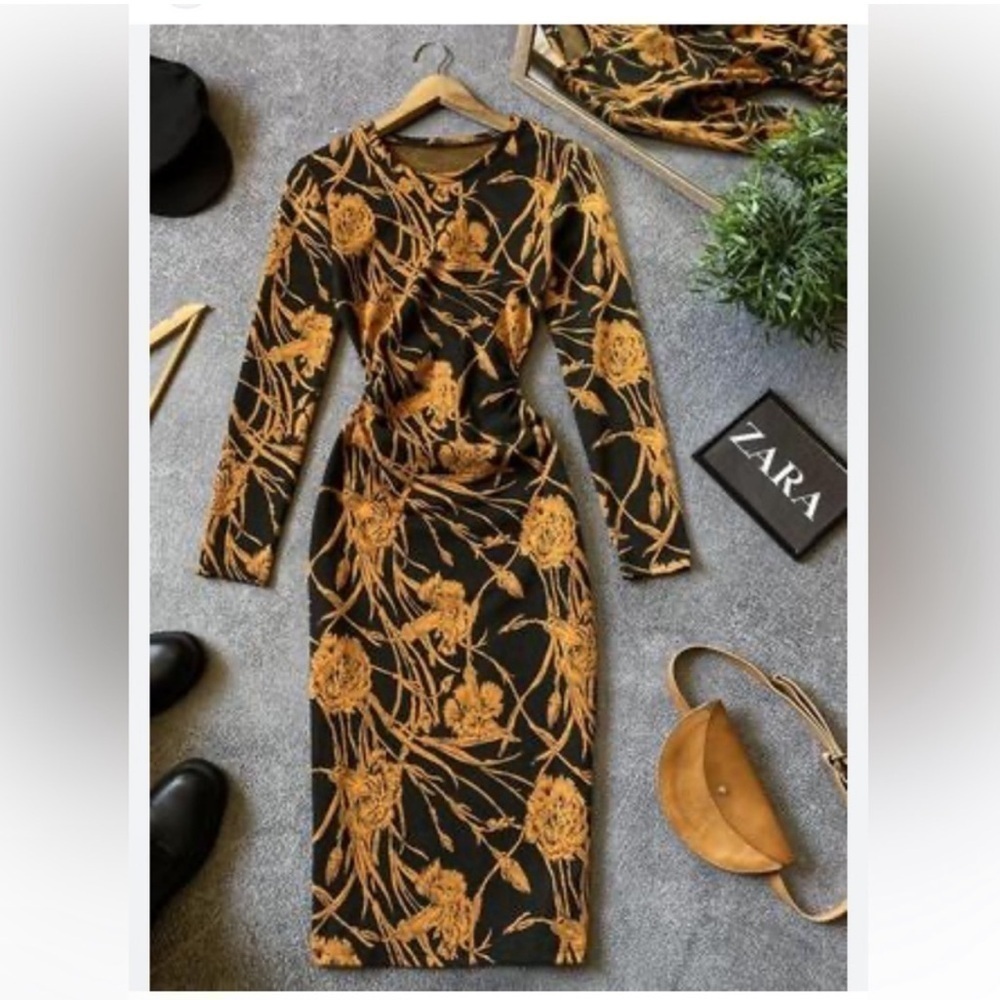 ZARA cut out jacquard dress - Picture 4 of 13